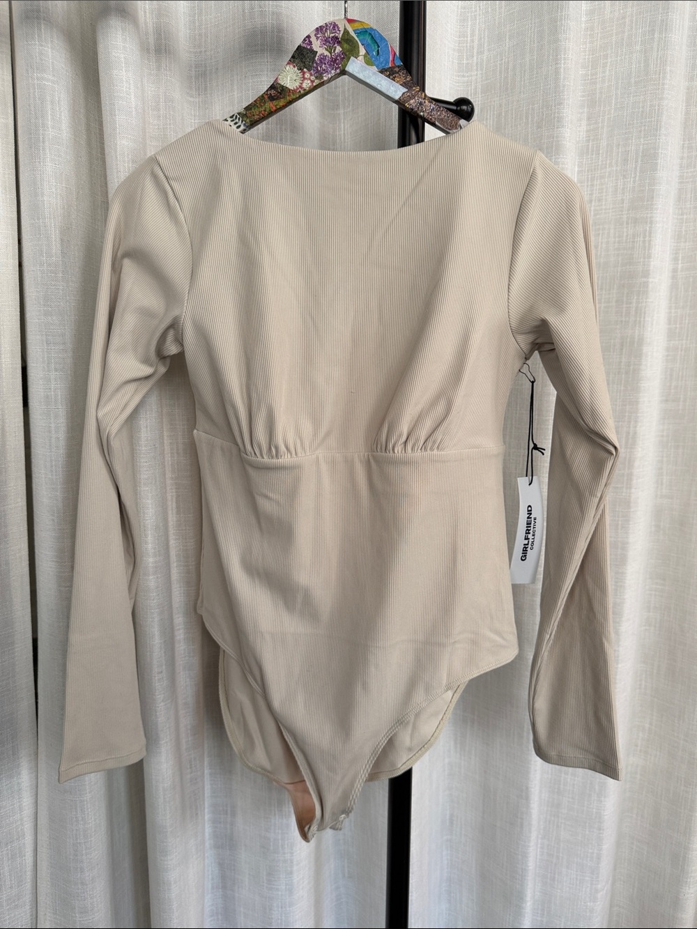 NWT Girlfriend Collective Marble Elena Long Sleeve Bodysuit